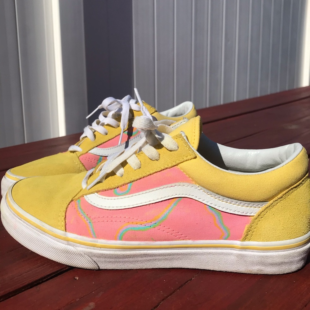 Customized yellow kids vans
